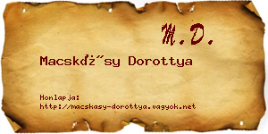 Macskásy Dorottya névjegykártya