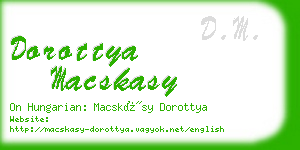 dorottya macskasy business card